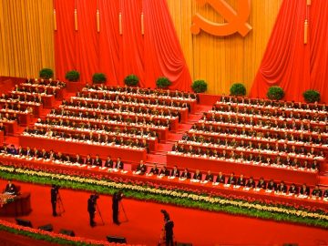 18th CPC Congress Beijing Nov 2012 Leaders of the Communist Party of China at the start of the 18th National Congress of the Communist Party of China at the Great Hall of the People in Beijing, China